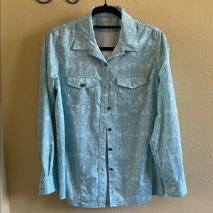 Ariat Light Blue Geometric Button-Down Shirt